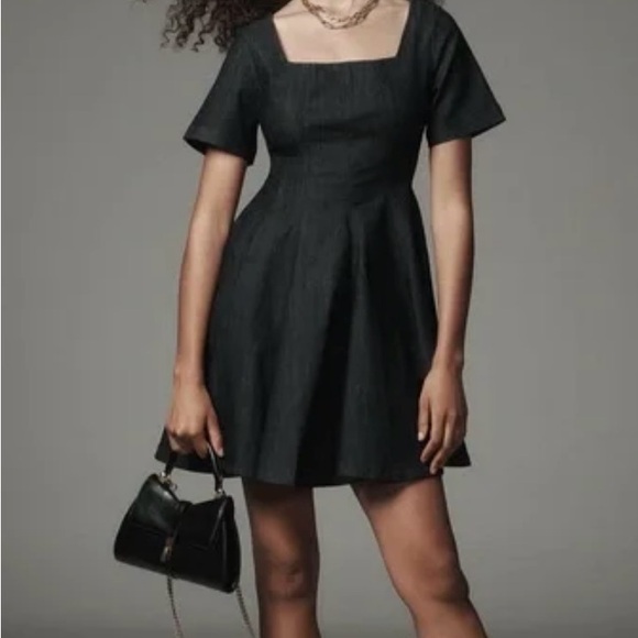 Pilcro Dresses & Skirts - NWT Anthropologie Pilcro Short-Sleeve Square-Neck Denim Mini Dress Medium
